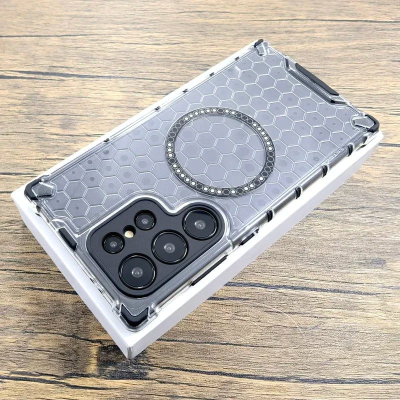 Shockproof Armor Honeycomb Texture Magnetic Case For Samsung