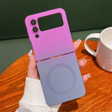 Gradient Color Silicone  Magnetic Folding Case for Samsung Z Flip 6 5 4 3