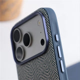 Luxury Woven Canvas Magnetic Charging Case for iPhone