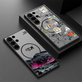 Creative Airplane Print Magnetic Matte Case For Samsung