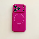 Magnetic Solid Color Silicone Phone Case for iPhone