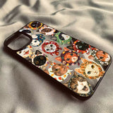 Colorful Cat Design Clear Anti-fall Hard Phone Case For iPhone