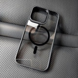 Magnetic Transparent Lens Protector Metal Frame Case For iPhone