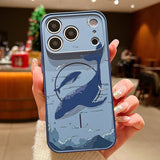 Whale Patterned Magnetic Shockproof Lens Protect Phone Case For iPhone