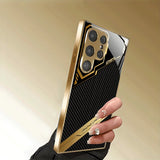 Electroplated tempered glass Artistic phone case for Samsung