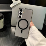 Slim Transparent Magnetic PC Phone Case For Samsung