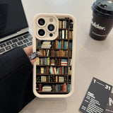 Book Shelf Creative Pattern Shockproof Soft Phone Case For iPhone
