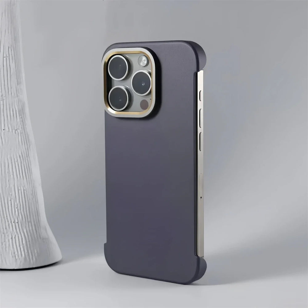 Solid Color Metal Lens Frame Slim Magnetic Case for iPhone