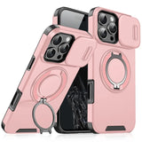 Luxury Armor Magnetic Bracket Slide Camera Protection Case For iPhone