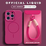 Liquid Silicone Lanyard Magnetic Phone Case For iPhone