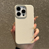Leather Business Lichee Pattern Phone Case For iPhone