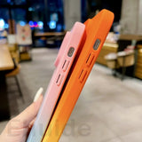 Magnetic Gradient Color Crossbody Lanyard Shockproof Case For iPhone