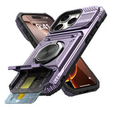 Armor Card Slot Ring Stand Shockproof Case For iPhone