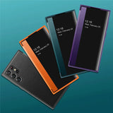 Smart Window View Leather Flip Full Protection Case For Samsung