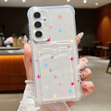 Card Bag Wallet Hearts TPU Phone Case For Samsung