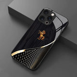 Golden Horse Pattern Business Black Case for iPhone