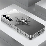 Metal Compass Pattern Tempered Glass Phone Case For Samsung