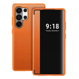 Leather LED View Flip Shockproof Case For Samsung