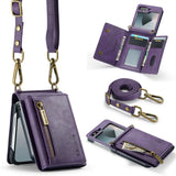 2 in 1 Leather Magnetic Flip Wallet Case for Samsung Z Flip