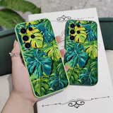 Monstera Deliciosa Leaf Pattern Phone Case For Samsung