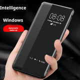 Leather Flip Window Shockproof Case for Samsung