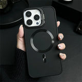 Magnetic Camera Bracket Matte Case for iPhone