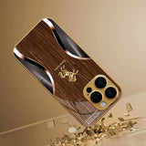 Luxury Golden Horse Wood Grain Pattern Case for iPhone