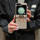 Luxury Bling Rhinestone Ring Holder Case for Samsung Z Flip