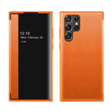 Smart Window View Leather Flip Full Protection Case For Samsung