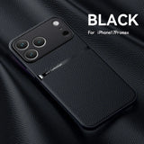 Luxury Leather Magnetic Shockproof Case For iPhone