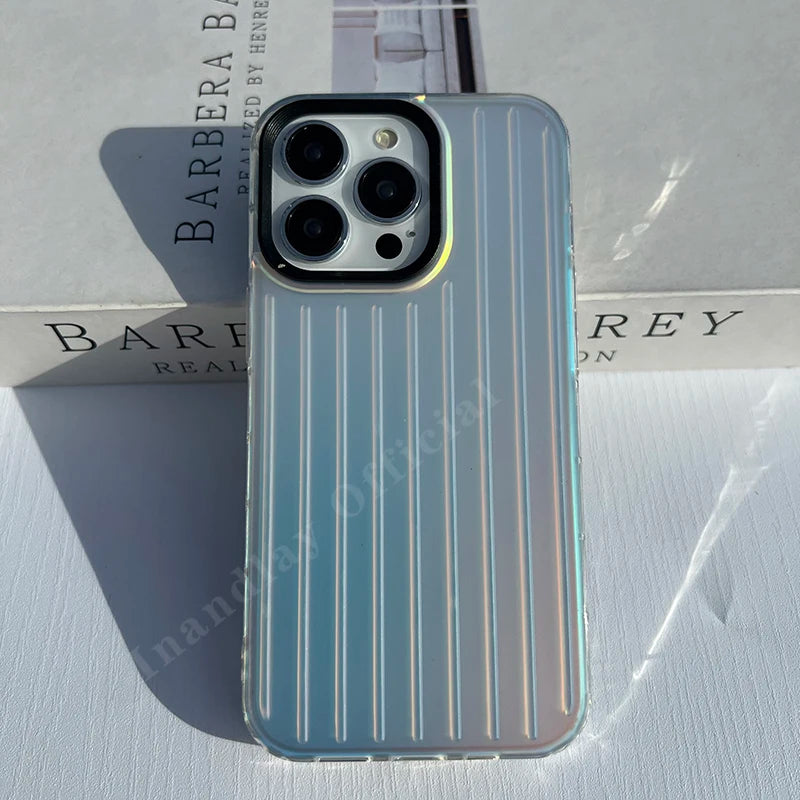 Hard 3D Stripe Laser Case For iPhone