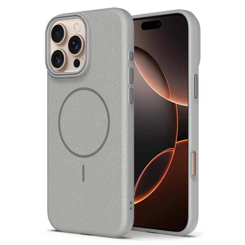 Leather Lichee Texture Protector Magnetic Case For iPhone