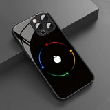 Colorful Halo Apple Pattern Tempered Glass Phone Case For iPhone