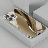 Gradient Minimalist Curve Electroplated Phone Case For iPhone