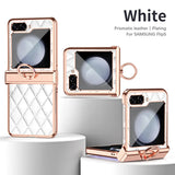 Leather Electroplated Ring Holder Shockproof Case for Samsung