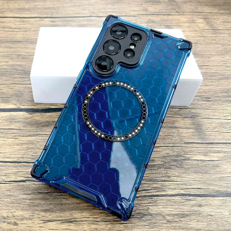 Shockproof Armor Honeycomb Texture Magnetic Case For Samsung