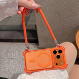 Crossbody Lanyard Magnetic Shockproof Clear Case For iPhone