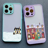 Rural Building Snow Scenery Shockproof Phone Case For iPhone