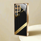 Electroplated tempered glass Artistic phone case for Samsung