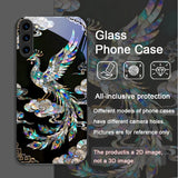 Stylish Tiger Dragon Texture Printed Tempered Glass Case for Samsung