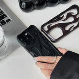 3D Flame pattern Hollow Slim Shockproof Phone Case for iPhone