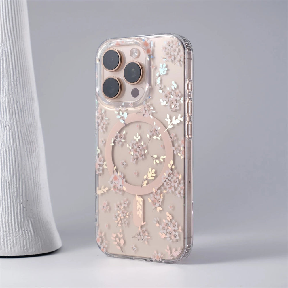 Retro Flower Laser Magnetic Case for iPhone