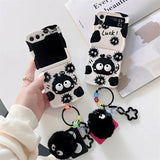 Cartoon Big Eyed Coal Ball Elf Phone Case for Samsung Z Flip 6 5 4 3