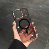 Luxury Plating Glitter Magnetic Phone Case For iPhone