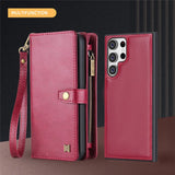 Leather Detachable Magnetic Flip Wallet Case for Samsung
