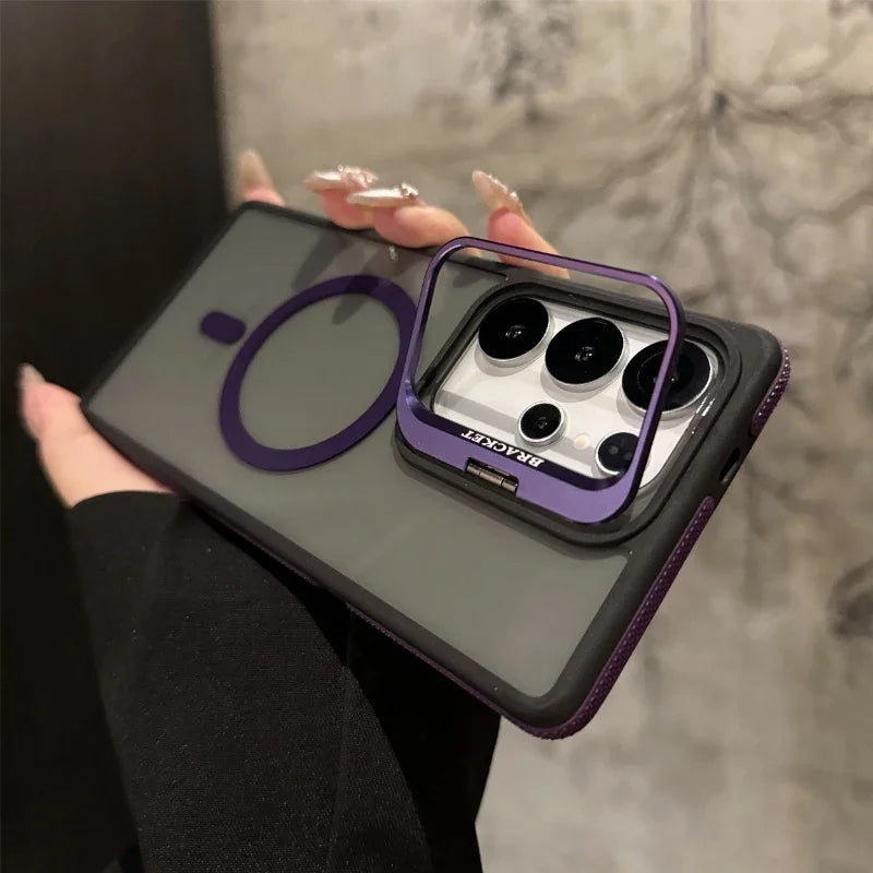 Magnetic Shockproof Metal Lens Stand Phone Case for Samsung