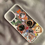 Colorful Cat Design Clear Anti-fall Hard Phone Case For iPhone