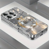 Crystal Apple Pattern Plated Glass Case for iPhone
