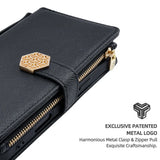 Leather Wallet Card Slots Phone Case with Strap for Samsung