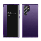 Smart Window View Leather Flip Full Protection Case For Samsung